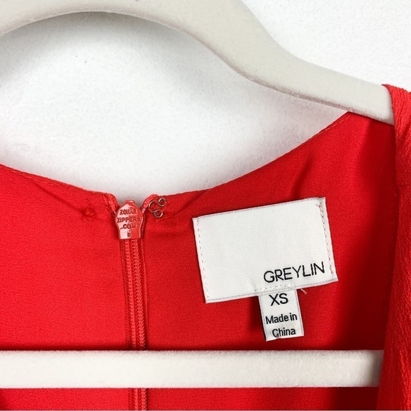 Greylin Red Sleeveless Flowy Wide Leg Jumpsuit Sz XS - Picture 5 of 10